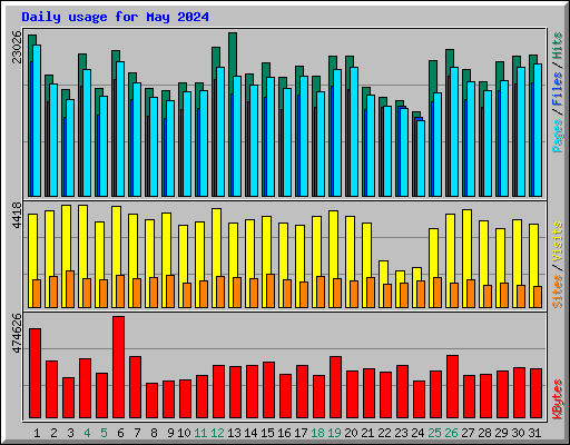 Daily usage for May 2024