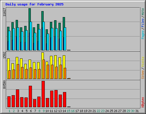 Daily usage for February 2025