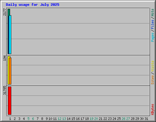 Daily usage for July 2025