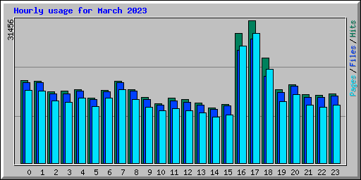 Hourly usage for March 2023