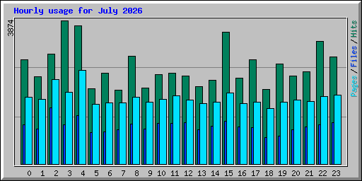 Hourly usage for July 2026
