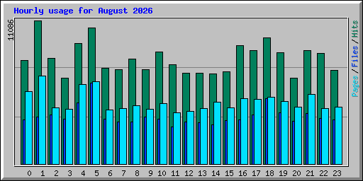 Hourly usage for August 2026